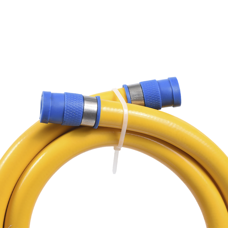 Rustfritt stål fleksibel gul PVC gasslange